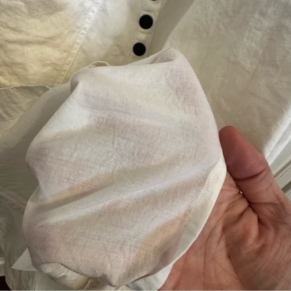 Apiece Apart Aleksander White Off Shoulder Snap Front Midi Dress Cotton Lined 4 - Picture 8 of 13